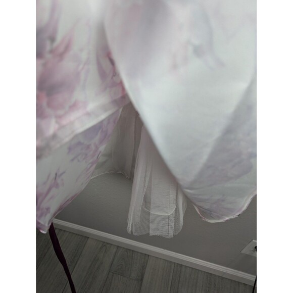 Ellie Wilde Dress Womens 12 Purple Floral Halter Prom - Picture 6 of 9
